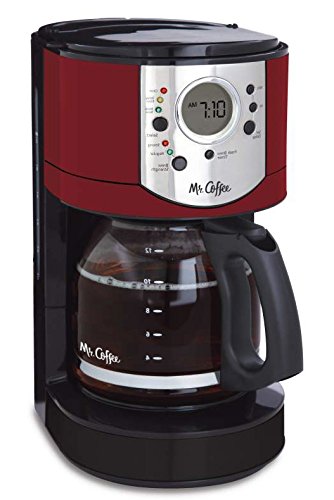 Mr. Coffee 12-Cup Programmable Coffee Maker with Brew Strength Selector, Red