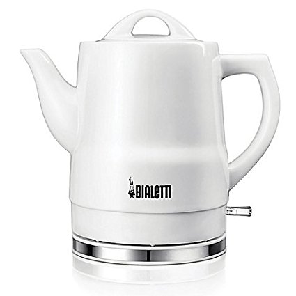 Bialetti Cordless 6-Cup Ceramic Electric Kettle in White, 1350 watts | 6-cup capacity | 9.8