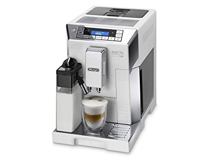 DeLonghi Eletta Milk Frother Super Automatic Espresso Machine with My Milk Menu and Lattecrema System, White, ECAM45760W