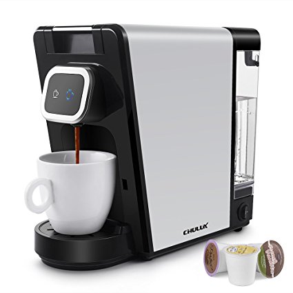 CHULUX Single Pod Coffee Maker Machine for K-Cup Capsule,Ground Coffee,Small and Big Cup Buttons with Indicator Light,Large Visiable Removable Reservoir,1150W