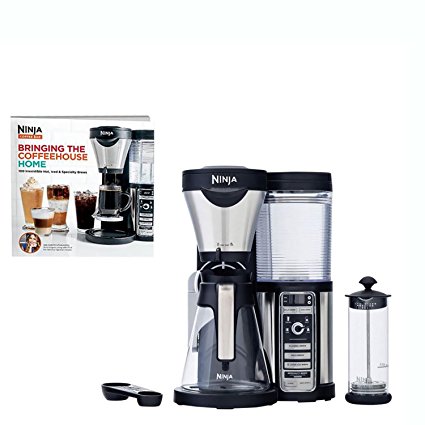 Ninja Coffee Bar Coffee Bar w/Glass Carafe, Frother & 100 Recipe Cookbook CF080W