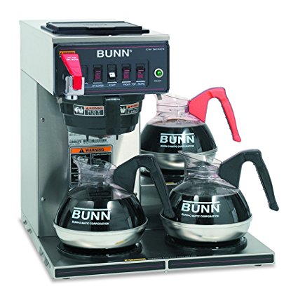 Bunn 12950.0212 CWTF15-3 Automatic Commercial Coffee Brewer with 3 Lower Warmers