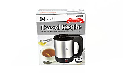 Narita International Electric Hot Pot Water Kettle 1000W Dual Voltage 120V/240V 0.7L (NTK-007) Home Supply Maintenance Store