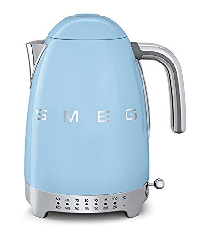 Smeg KLF02PBUS 50's Retro Style Variable Temperature Kettle, Pastel Blue