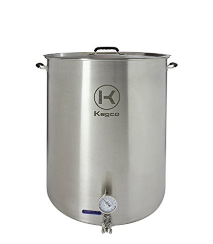 Kegco 50 Gallon Brew Kettle with Thermometer & 3-Piece Ball Valve