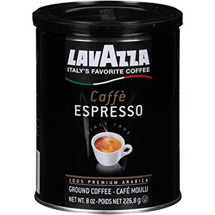 Lavazza Cafe Espresso Medium Roast Ground Coffee, 8 oz, Arabica Premium Coffee Blend, Pack of Twelve (12), Best Gourmet Coffee, Specialty Roasted Beans Espressos