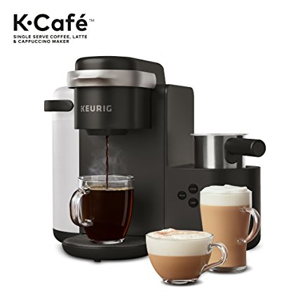 Keurig K-Cafe Single-Serve K-Cup Coffee Maker, Makes Your Favorite Latte and Cappuccino Beverages, Comes with Dishwasher Safe Milk Frother, Strong Brew and Coffee Shot Capability, Dark Charcoal