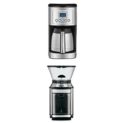 Cuisinart DCC-3400 12-Cup Programmable Thermal Coffeemaker and DBM-8 Burr Grinder Bundle