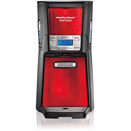 Hamilton Beach BrewStation 12-Cup Dispensing Coffeemaker, 48466-MX, Candy Apple Red / Brew multiple cups of coffee and dispense 1 fresh cup at a time