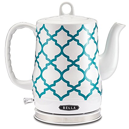 BELLA 1.2L Electric Ceramic Tea Kettle with detachable base and boil dry protection