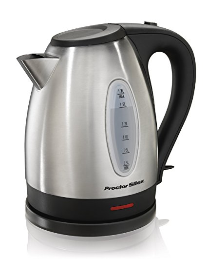 Proctor Silex 40884A Stainless Steel Electric Kettle, 1.7-Liter