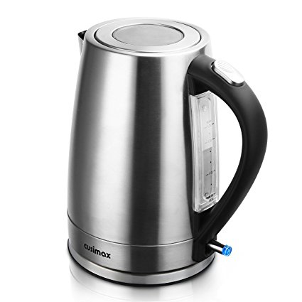 Cusimax 1.7 L BPA-free Electric Kettle, Stainless Steel Cordless 7-Cup Water Kettle with Auto Shutoff & Boil-dry Protection, CMWK-180S