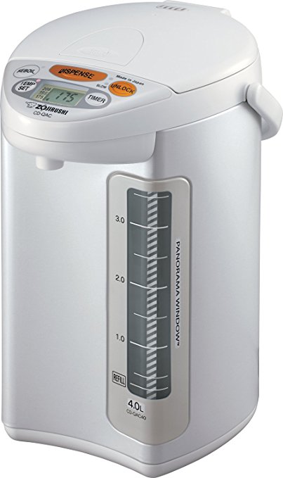 Zojirushi CD-QAC40 Micom Water Boiler and Warmer, Pearl White