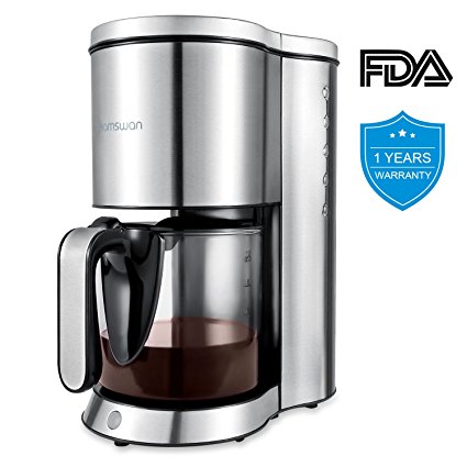 Coffee Maker, HAMSWAM AD-103 stainless steel coffee maker, [Father's Day Gifts] Coffee Maker Machine, 10 cup coffee maker, thermal coffee pot