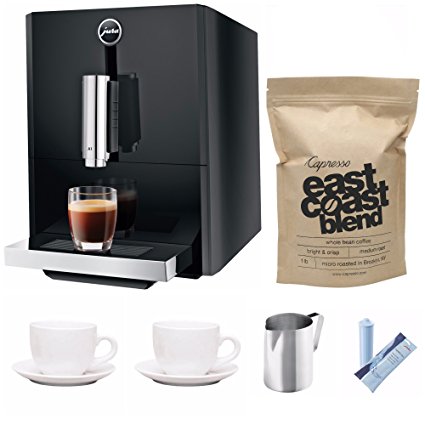 Jura A1 Micro 90 Black Automatic Coffee Center 15148 + Frothing Pitcher, Jura Water Cartridge and More.