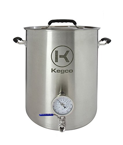 Kegco 8 Gallon Brew Kettle with Thermometer & 2-Piece Ball Valve