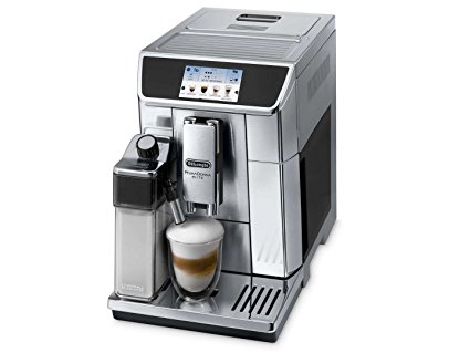 Delonghi Prima Donna Elite Super Automatic Espresso Machine with Double Boiler, Milk Frother, Chocolate Maker, Mobile App and 4.3’ Color Display, Stainless Steel, ECAM65075