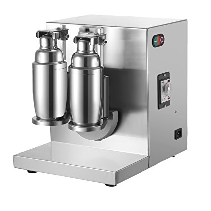 FoodKing Milk Tea Shaker Machine Double frame Milk Shaker Machine 400r/min Stainless Steel Milk Tea Machine for Milk Tea