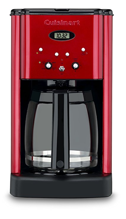 Cuisinart Brew Central Programmable Coffeemaker Auto Shut-Off 12 Cup Metallic Red