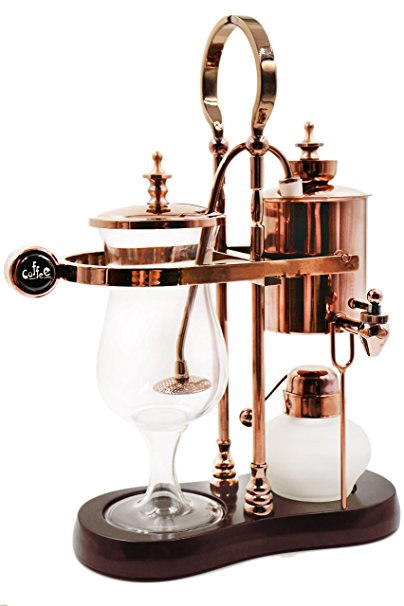 Diguo Belgian / Belgium Luxury Royal Family Balance Syphon Coffee Maker. Elegant Retro-Style Design. Color: Rose Golden. Capacity: 500ml / 17 oz.